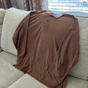 Men’s XL long sleeve brown polo shirt